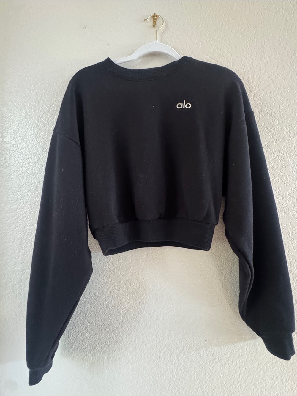 ALO Accolade Cropped Crewneck Black M